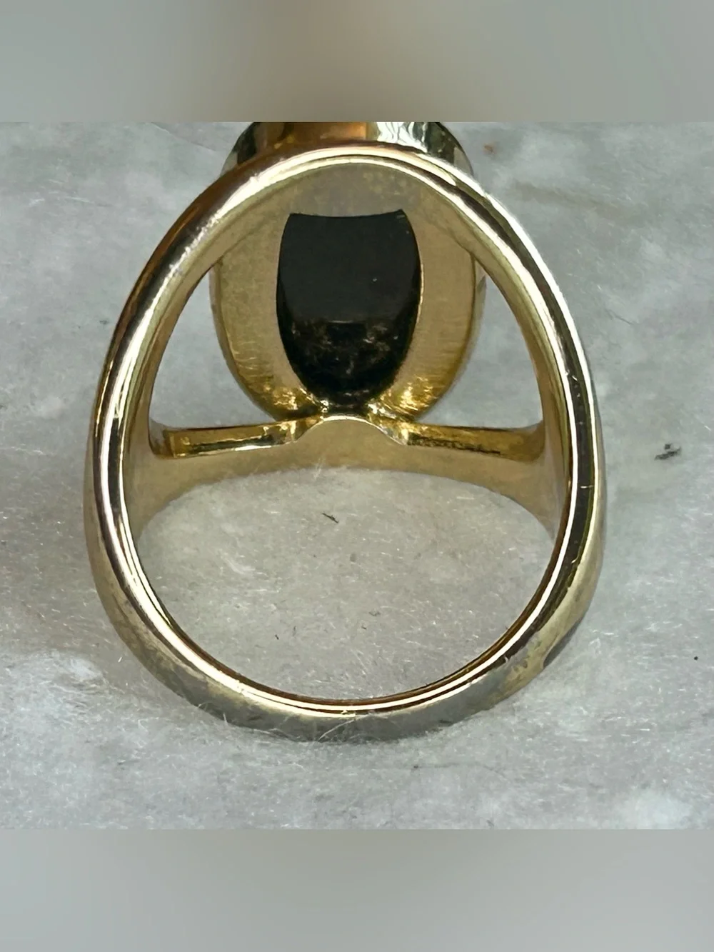 Vintage Black Acrylic Statement Ring (c. 1975–1985)